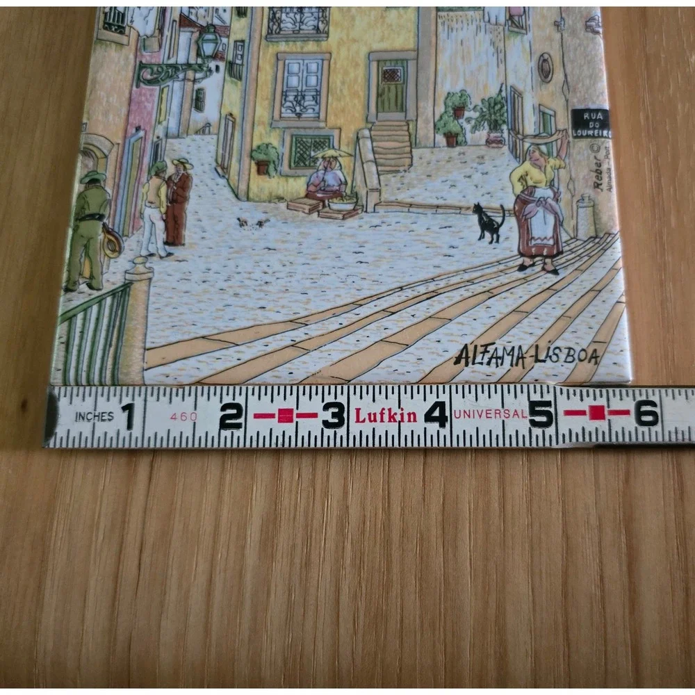 Vintage Alfama Lisboa Tile Art Reber Almada Ceramic Wall 8
